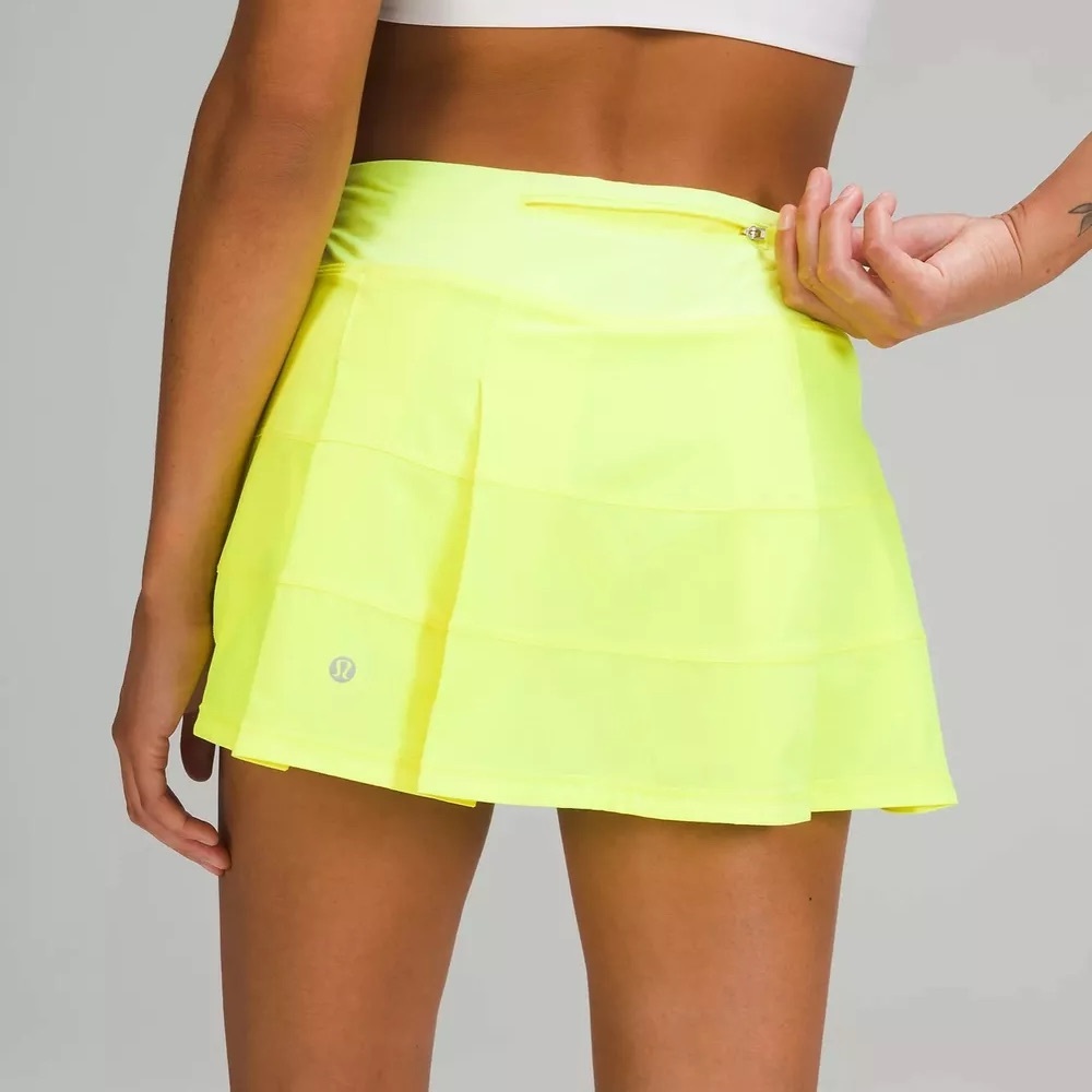 lululemon highlight yellow pace rival skirt size 6